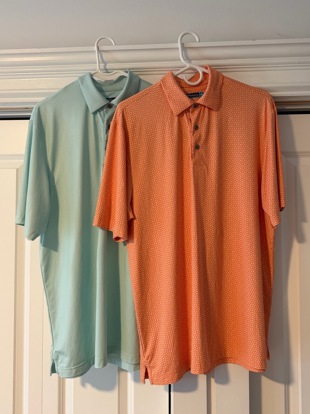 2-pack Men's Polo Golf Shirt | Orange & Teal | Medium